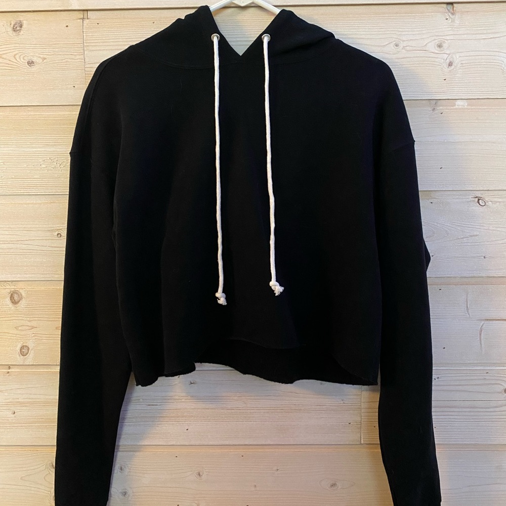 black cropped sweatshirt
